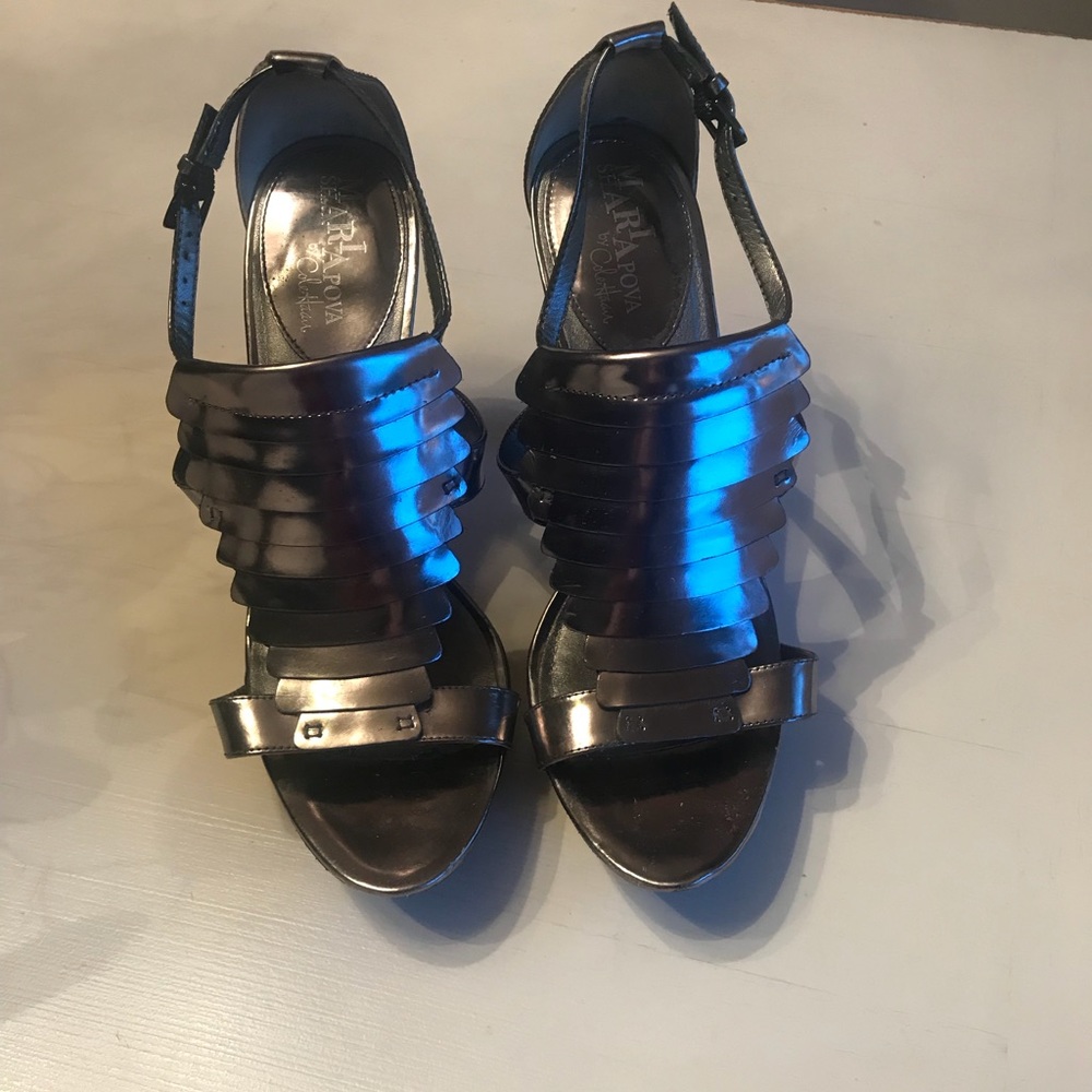 Maria Sharapova for Cole Haan metallic platforms